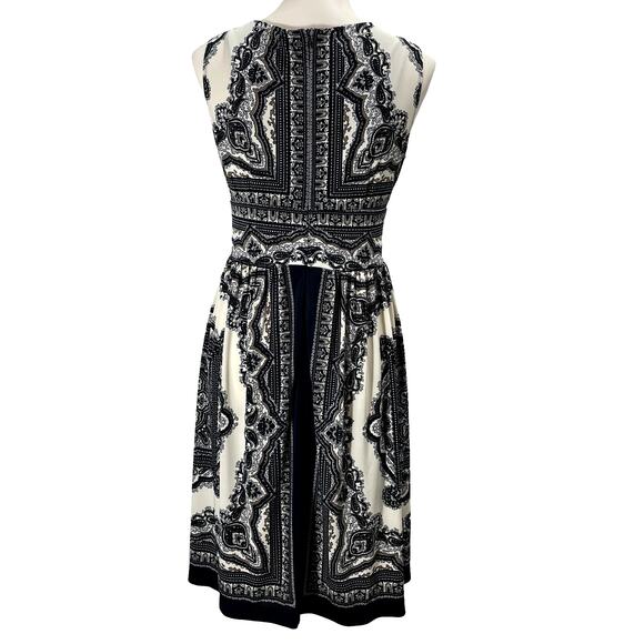 Dressbarn Y2K A-line Dress Stretch Sleeveless Paisley Print Knee-Length Size 4 - Picture 3 of 9